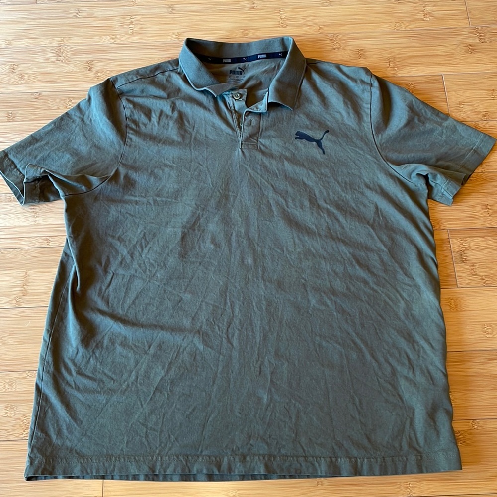 Puma Polo Shirt Mens XL Golf Outdoor Casual Adult Green